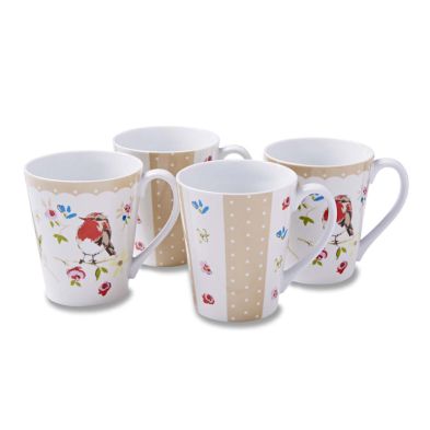 See more information about the Dawn Chorus Set of 4 Kitchen Porcelain Mugs